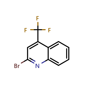 Chemical structure of 2-bromo-4-(trifluoromethyl)quinoline , CAS 590372-17-1, AChemBlock U131027