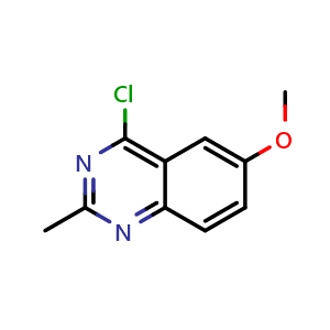 Chemical structure of 4-chloro-6-methoxy-2-methylquinazoline , CAS 60395-90-6, AChemBlock U131036