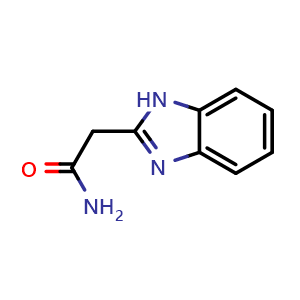 Chemical structure of 2-(1H-benzo[d]imidazol-2-yl)acetamide , CAS 60792-56-5, AChemBlock U131043