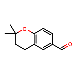 Chemical structure of 2,2-dimethylchromane-6-carbaldehyde , CAS 61370-75-0, AChemBlock U131047