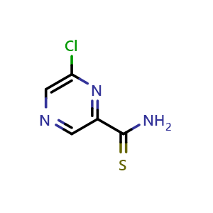 Chemical structure of 6-chloropyrazine-2-carbothioamide , CAS 61689-61-0, AChemBlock U131052