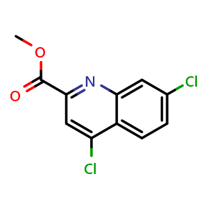 Chemical structure of methyl 4,7-dichloroquinoline-2-carboxylate , CAS 643044-04-6, AChemBlock U131078