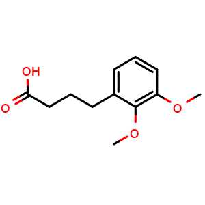 Chemical structure of 4-(2,3-Dimethoxyphenyl)butanoic acid , CAS 64400-76-6, AChemBlock U131079