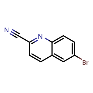Chemical structure of 6-Bromoquinoline-2-carbonitrile , CAS 65185-41-3, AChemBlock U131086