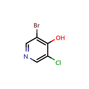 Chemical structure of 3-bromo-5-chloropyridin-4-ol , CAS 70149-40-5, AChemBlock U131120