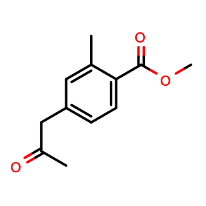 Chemical structure of methyl 2-methyl-4-(2-oxopropyl)benzoate , CAS 74733-50-9, AChemBlock U131148