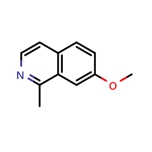 Chemical structure of 7-Methoxy-1-methylisoquinoline , CAS 76143-84-5, AChemBlock U131164