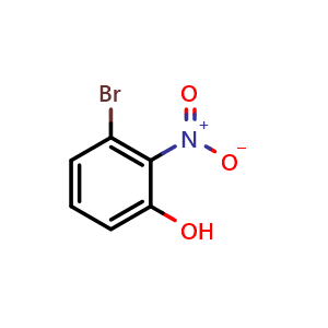 Chemical structure of 3-bromo-2-nitrophenol , CAS 76361-99-4, AChemBlock U131165