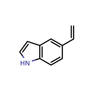Chemical structure of 5-vinyl-1H-indole , CAS 77132-99-1, AChemBlock U131171