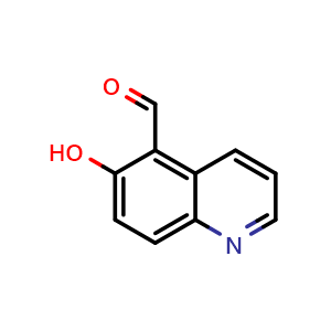 Chemical structure of 6-hydroxyquinoline-5-carbaldehyde , CAS 77717-71-6, AChemBlock U131177
