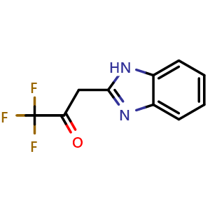 Chemical structure of 3-(1H-benzo[d]imidazol-2-yl)-1,1,1-trifluoropropan-2-one , CAS 782-55-8, AChemBlock U131183