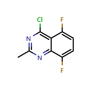 Chemical structure of 4-chloro-5,8-difluoro-2-methylquinazoline , CAS 825654-56-6, AChemBlock U131207