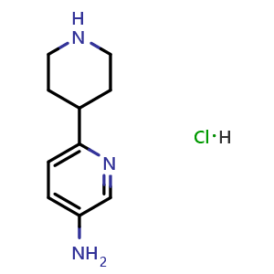 Chemical structure of 6-(piperidin-4-yl)pyridin-3-amine hydrochloride , CAS 845788-64-9, AChemBlock U131220