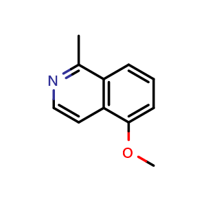Chemical structure of 5-methoxy-1-methylisoquinoline , CAS 84689-37-2, AChemBlock U131222
