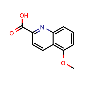 Chemical structure of 5-methoxyquinoline-2-carboxylic acid , CAS 852402-70-1, AChemBlock U131231