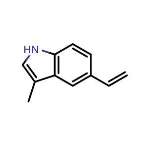 Chemical structure of 3-methyl-5-vinyl-1H-indole , CAS 85654-53-1, AChemBlock U131235
