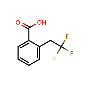 Chemical structure of 2-(2,2,2-trifluoroethyl)benzoic acid , CAS 858847-76-4, AChemBlock U131238
