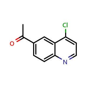 Chemical structure of 1-(4-chloroquinolin-6-yl)ethan-1-one , CAS 859962-03-1, AChemBlock U131240