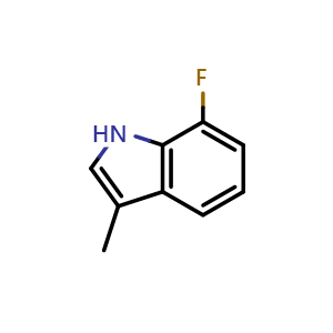 Chemical structure of 7-fluoro-3-methyl-1H-indole , CAS 866211-13-4, AChemBlock U131257