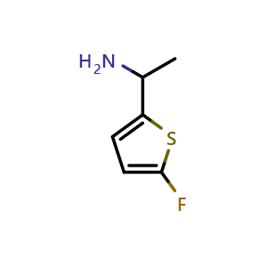 Chemical structure of 1-(5-fluorothiophen-2-yl)ethan-1-amine , CAS 870849-74-4, AChemBlock U131263