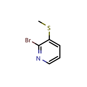 Chemical structure of 2-bromo-3-(methylthio)pyridine , CAS 884863-17-6, AChemBlock U131299