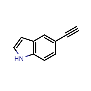 Chemical structure of 5-ethynyl-1H-indole , CAS 889108-48-9, AChemBlock U131310