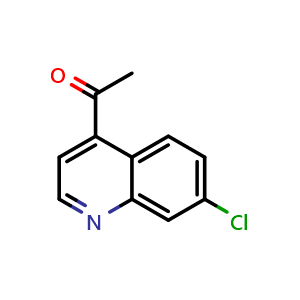 Chemical structure of 1-(7-chloroquinolin-4-yl)ethan-1-one , CAS 89770-25-2, AChemBlock U131319