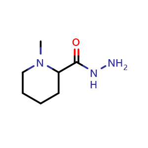 Chemical structure of 1-methylpiperidine-2-carbohydrazide , CAS 89856-16-6, AChemBlock U131321
