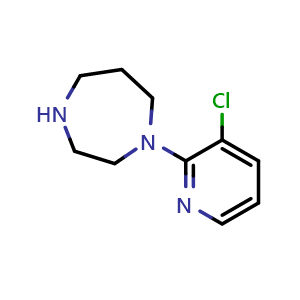 Chemical structure of 1-(3-Chloropyridin-2-yl)-1,4-diazepane , CAS 902837-06-3, AChemBlock U131329
