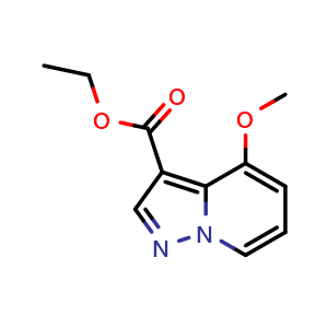 Chemical structure of ethyl 4-methoxypyrazolo[1,5-a]pyridine-3-carboxylate , CAS 909717-95-9, AChemBlock U131339