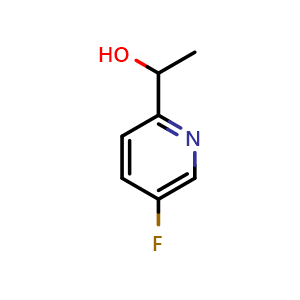Chemical structure of 1-(5-fluoropyridin-2-yl)ethan-1-ol , CAS 915720-55-7, AChemBlock U131350