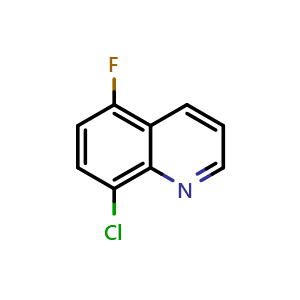 Chemical structure of 8-chloro-5-fluoroquinoline , CAS 917251-76-4, AChemBlock U131353