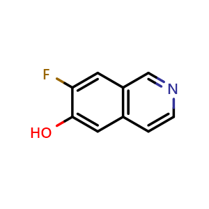 Chemical structure of 7-fluoroisoquinolin-6-ol , CAS 918488-38-7, AChemBlock U131363