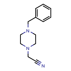 Chemical structure of 2-(4-benzylpiperazin-1-yl)acetonitrile , CAS 92042-93-8, AChemBlock U131365
