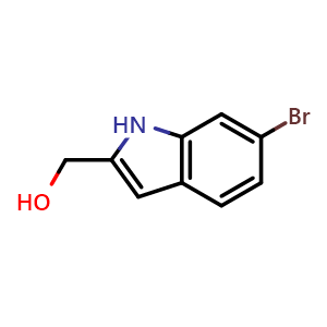 Chemical structure of (6-bromo-1H-indol-2-yl)methanol , CAS 923197-75-5, AChemBlock U131370