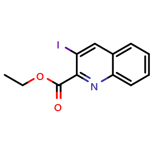 Chemical structure of ethyl 3-iodoquinoline-2-carboxylate , CAS 944317-32-2, AChemBlock U131408