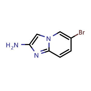 Chemical structure of 6-bromoimidazo[1,2-a]pyridin-2-amine , CAS 947248-52-4, AChemBlock U131413