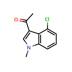 Chemical structure of 1-(4-chloro-1-methyl-1H-indol-3-yl)ethan-1-one , CAS 949035-03-4, AChemBlock U131414