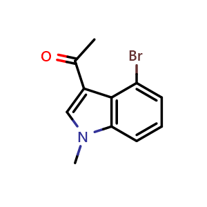 Chemical structure of 1-(4-bromo-1-methyl-1H-indol-3-yl)ethan-1-one , CAS 949035-05-6, AChemBlock U131415