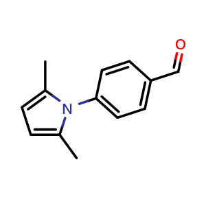 Chemical structure of 4-(2,5-dimethyl-1H-pyrrol-1-yl)benzaldehyde , CAS 95337-70-5, AChemBlock U131421