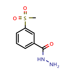 Chemical structure of 3-(methylsulfonyl)benzohydrazide , CAS 953885-64-8, AChemBlock U131425