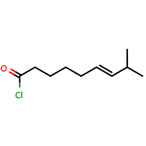 Chemical structure of (E)-8-methylnon-6-enoyl chloride , CAS 95636-02-5, AChemBlock U131427