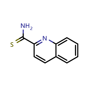 Chemical structure of quinoline-2-carbothioamide , CAS 96898-30-5, AChemBlock U131436