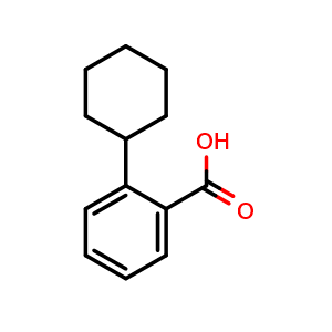 Chemical structure of 2-cyclohexylbenzoic acid , CAS 97023-48-8, AChemBlock U131437