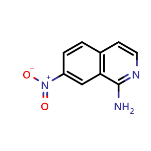 Chemical structure of 7-nitroisoquinolin-1-amine , CAS 98410-85-6, AChemBlock U131443