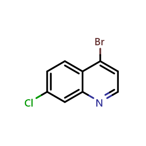 Chemical structure of 4-bromo-7-chloroquinoline , CAS 98519-65-4, AChemBlock U131444