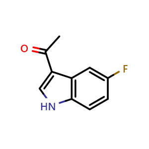 Chemical structure of 1-(5-fluoro-1H-indol-3-yl)ethan-1-one , CAS 99532-53-3, AChemBlock U131449