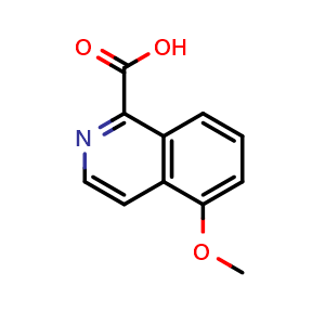 Chemical structure of 5-methoxyisoquinoline-1-carboxylic acid , CAS 99972-53-9, AChemBlock U131451