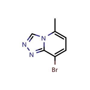 Chemical structure of 8-bromo-5-methyl-[1,2,4]triazolo[4,3-a]pyridine , CAS 1379355-21-1, AChemBlock U131461