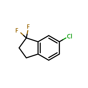 Chemical structure of 6-chloro-1,1-difluoro-2,3-dihydro-1H-indene , CAS 1619903-83-1, AChemBlock U131467